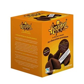 Biscuits avec Message de Happy, Biscuit de Fortune Végétaliens au Chocolat, Boîte de 10 avec Messages Inspirants 1 boîte ave