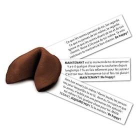 Biscuits avec Message de Happy, Biscuit de Fortune Végétaliens au Chocolat, Boîte de 10 avec Messages Inspirants 1 boîte ave