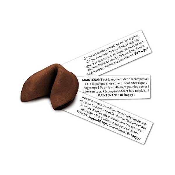 Biscuits avec Message de Happy, Biscuit de Fortune Végétaliens au Chocolat, Boîte de 10 avec Messages Inspirants 1 boîte ave