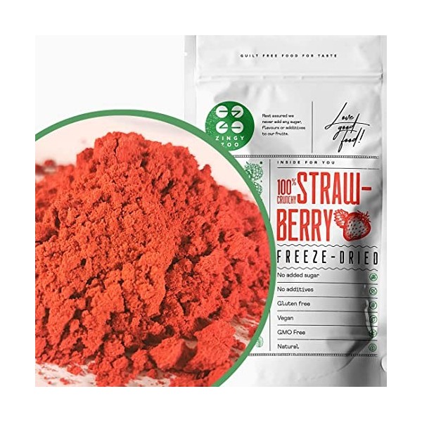 Poudre de Fraise en Poudre Lyophilisée | Fraise Sechee Extrait Aromatique Fraise | Arôme Pour Yaourtière Fruits Frais | Arome