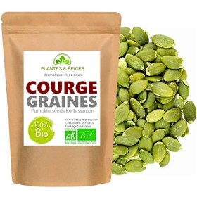 Graines de Courge BIO Naturelles et sans sel - Sachet Fraîcheur Biodégradable Refermable 250g 