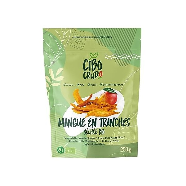 Mangue Séchée Bio - 250g. Mangues Séchées Sans Sucre Ajouté et non Sulfurée. Fruits Seches Lyophilisateur Sans Additifs pour 