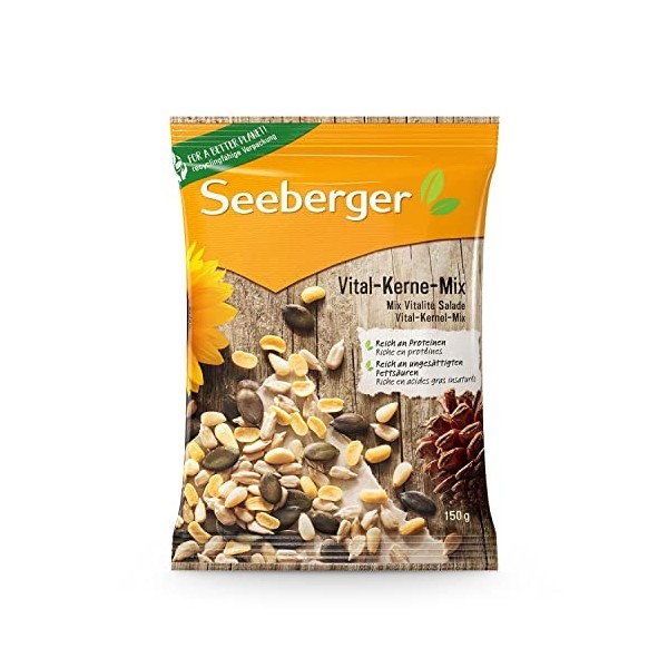 Seeberger Mix Vitalité Salade : Mix de graines croquantes de pignons de pin, graines de tournesol, de courge et de soja - ing