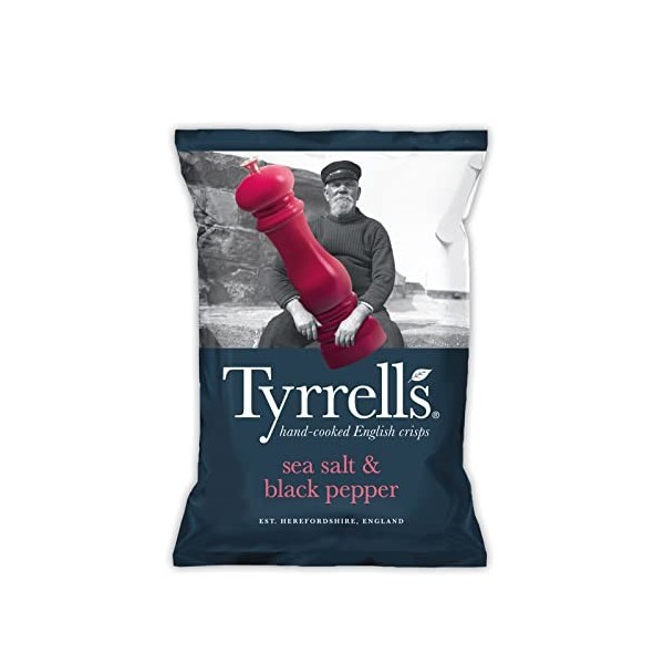 Tyrrells - Chips Lisses Sel de Mer Poivre Noir 150 g