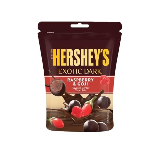 Hersheys Exotic Dark Chocolate Rasberry & Gogi 100 g + autocollant Fire Drink GmbH