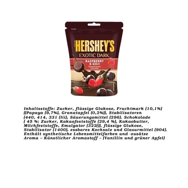 Hersheys Exotic Dark Chocolate Rasberry & Gogi 100 g + autocollant Fire Drink GmbH