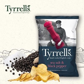Tyrrells - Chips Lisses Sel de Mer Poivre Noir 150 g