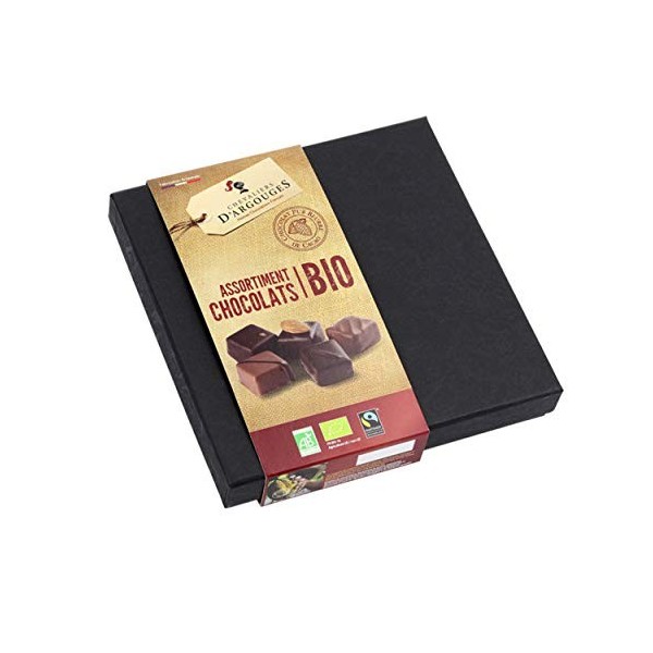 Chevaliers dArgouges - Assortiment de chocolats noir 72%, lait 37% Bio/Fairtade - Coffret prestige - 155g