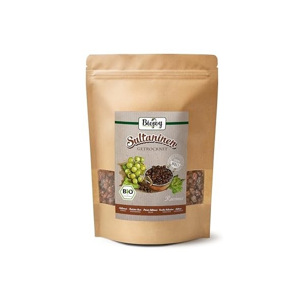 Biojoy Raisins secs Sultanine BIO 500 gr , Naturelles, sans Addition de Sucre, Racemus