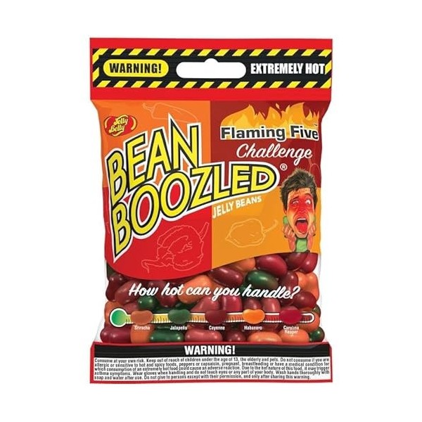 MY AMERICAN MARKET - JELLY BELLY BEANBOOZLED FLAMING FIVE BONBONS EPICES SACHET - 54g / 1.9oz