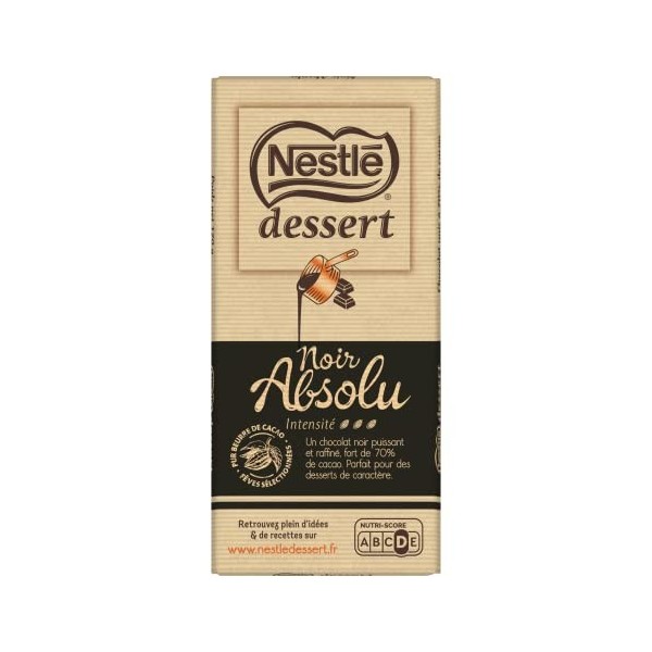 Nestlé Dessert - Chocolat Noir Absolu à Pâtisser - tablette de 170g Lot de 4 