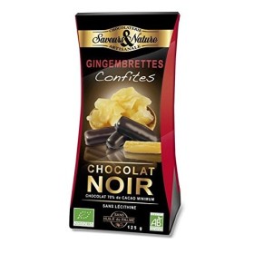 Gingembrettes lamelles de gingembre enrobées de chocolat noir, 125 g, Ballotin
