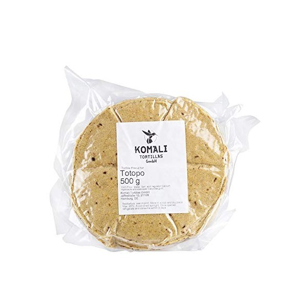 Croustilles de tortilla de maïs nixtamalisées pour la friture, prédécoupées, pays dorigine UE, 500g - Tortilla KOMALI Para F