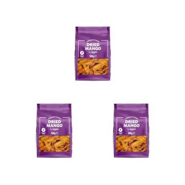 by Amazon Mangue déshydrathée, 1 x 100g Lot de 3 