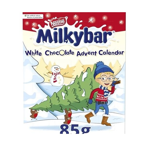 Nestle Milkybar Calendrier de lAvent 2022 chocolat blanc avec un autocollant de remerciement