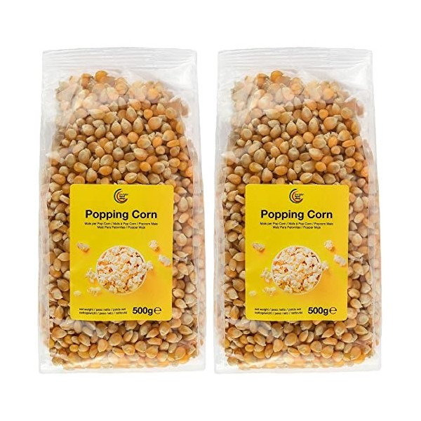 Maïs à Pop Corn - Paquet de 500g Lot de 2 x 500g Maïs à Pop Corn Large Paquet 2 x 500g | Sans OGM