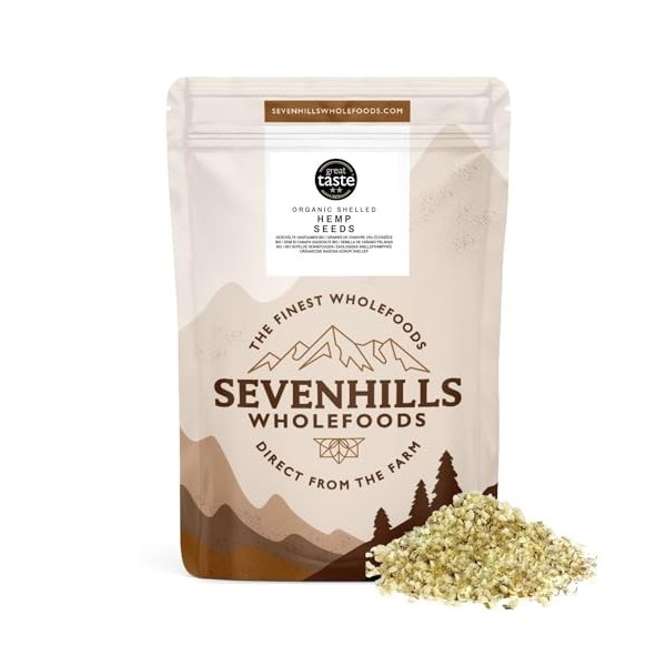 Sevenhills Wholefoods Graines De Chanvre Cru Décortiquées Bio 500g