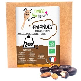 [MA] bio-épicerie | Amandes enrobées de chocolat noir BIO | 200G | Sachet vrac dragees | Certifié biologique…