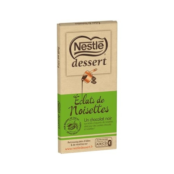 Nestlé Dessert - Chocolat Noir Eclats de Noisettes - Tablette de 170g
