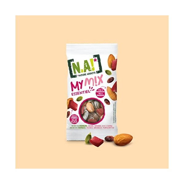 NA! NATURE ADDICTS - My Mix Love Framboise - Pépites de Fruits, Fruits à Coque, Graines - Pépites Framboise, Noix de Cajou, A