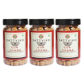 Sattviko Gur Chana 100gm per jar - Pack of 3 Jars