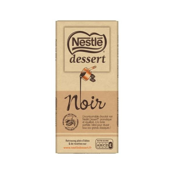 Nestlé Dessert Chocolat Noir à Pâtisser - tablette de 205g