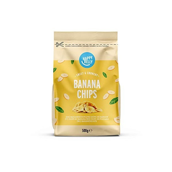 Marque Amazon - Happy Belly Chips de banane, 500 g