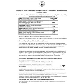 Maïs à Pop Corn 1Kg | Maïs à Pop Corn X-Large Paquet 1Kg | Sans OGM | Par Veggy Duck