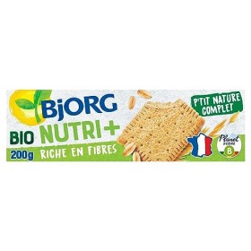 Bjorg Biscuits Ptit Nature 200 g - Riche en fibres - Lot de 8