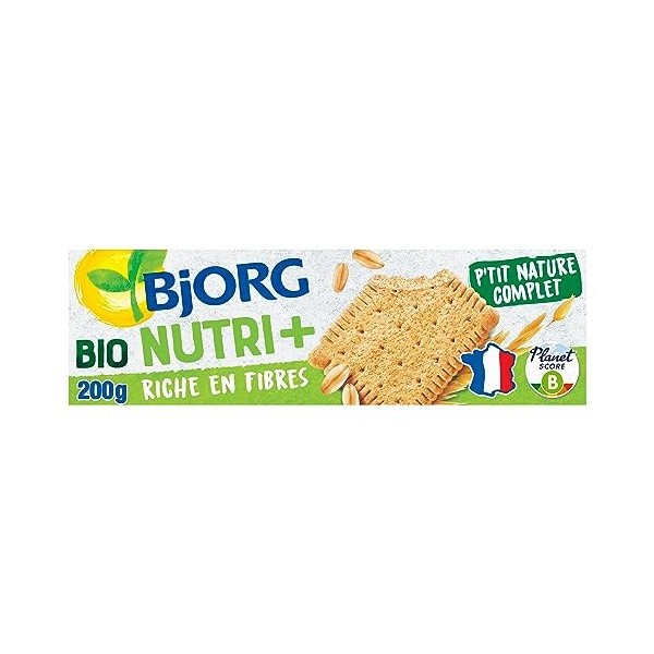 Bjorg Biscuits Ptit Nature 200 g - Riche en fibres - Lot de 8