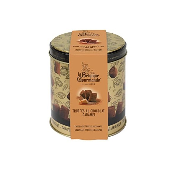Boîte de Truffes au Chocolat noir aux éclats de caramel au beurre salé 200g - La Belgique Gourmande