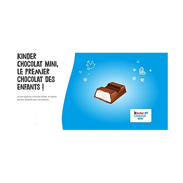 KINDER Chocolat Mini - Mini Barres chocolatées fourrées au lait 120g - Le paquet de 120g.
