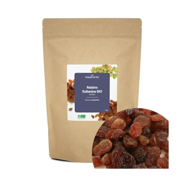 Raisins Sultanine BIO - Fruits séchés en vrac - 1kg