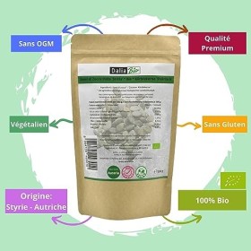 Dalia - Graines de courge BIO 500g | Graines de courge sèches sans gluten, non salées et pelées | Qualité Premium |Origine St