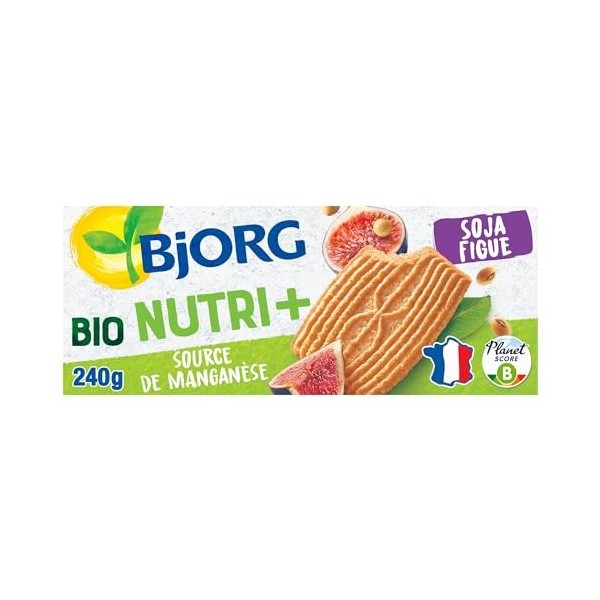 BJORG - Nutri + - Biscuits Avoine Pépites de Chocolat - Biscuit Bio - Sans Huile de Palme - Lot de 6 Paquets de 130 g