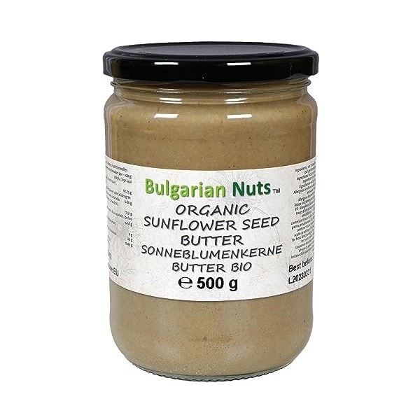 500 g Beurre de Graines de Tournesol Bio, Sans - Gluten, émulsifiants, huile de palme, sucre, conservateurs
