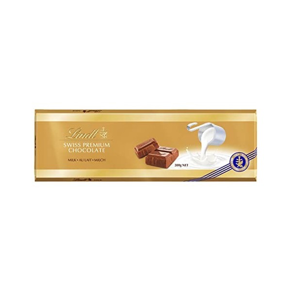 Lindt - Tablette SWISS PREMIUM CHOCOLATE - Chocolat au Lait, 300g