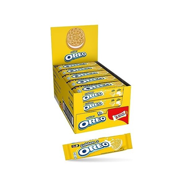 Oreo Golden - Biscuit Doré Fourré Goût Vanille - Présentoir de 20 Paquets 66 g 