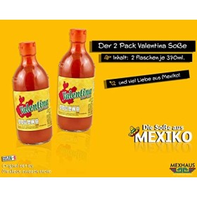 Mexican Sauce Hot / Spicy / Sauce épicée – Valentina Salsa Picante lot de 2 – 370 ml chacun, sans gluten, faible fat et fai