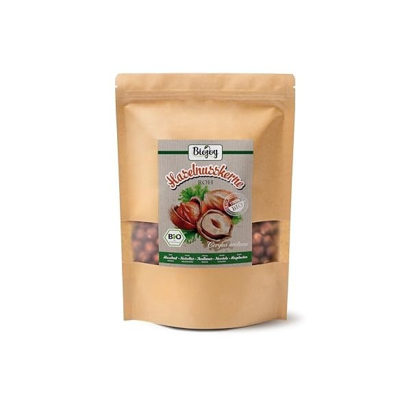 Biojoy Noisettes entières decortiquees BIO, crues et sans coquille, non salés et naturels 0.5 kg