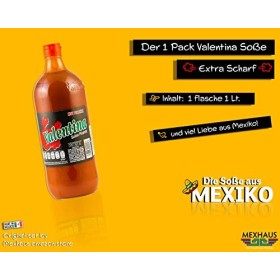 Valentina Sauce mexicaine chaude et épicée - 1 l, sans gluten, sans gras et sans sucre, Viva México Collection by Mexhaus