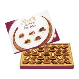 Lindt - Boîte CRÉATION Petits Éclairs - Assortiment de Chocolats au Lait, Noirs set Blancs - Inspiration pâtissière - Idéal p