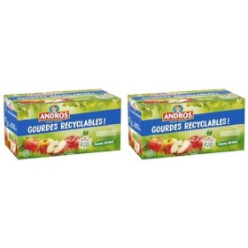 ANDROS - Compote de Fruit - Gourde Recyclable - Allégé - Goût Pomme - Idéal pour le Goûter des Enfants - Lot de 40