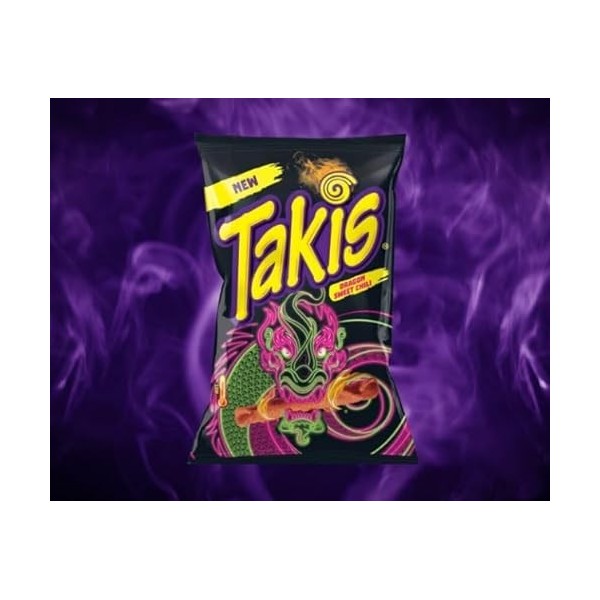Heartforcards® Dragon Sweet Chili Takis Hero Pack Pack 92 g – Édition spéciale TAKIS DRAGON – Puces + protection dexpédition