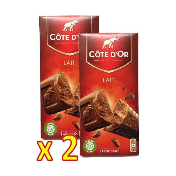 Cote dor Chocolat au Lait - Lot de 2 x 200g
