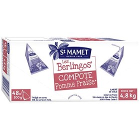 ST MAMET Depuis 1953 Berlingot Compote Pomme Fraise Allégé en sucres - 48x100g