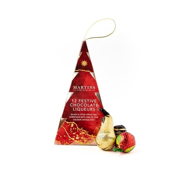 Martins Chocolatier Coffret cadeau avec liqueur de chocolat de Noël | Sapin de Noël festif | Cadeau de Père Noël secret