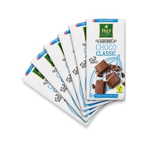 Frey Vegan Choco Classic - Lot de 6x 100 g Tablettes - Certifié Rainforest Alliance