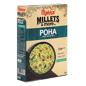 Manna Ready to Eat Breakfast Millet Poha Pack of 2 180g Each No Preservatives No Artificial Flavours &Colours