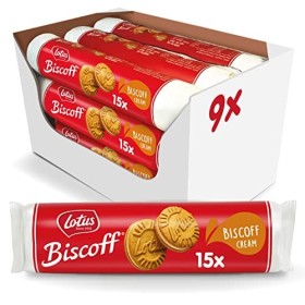 Lotus Biscoff Fourrés Crème Speculoos | Vegan | Sans Colorant ni Arômes Artificiels | 15 Biscuits par Paquet | 9 x 150g | 1,3